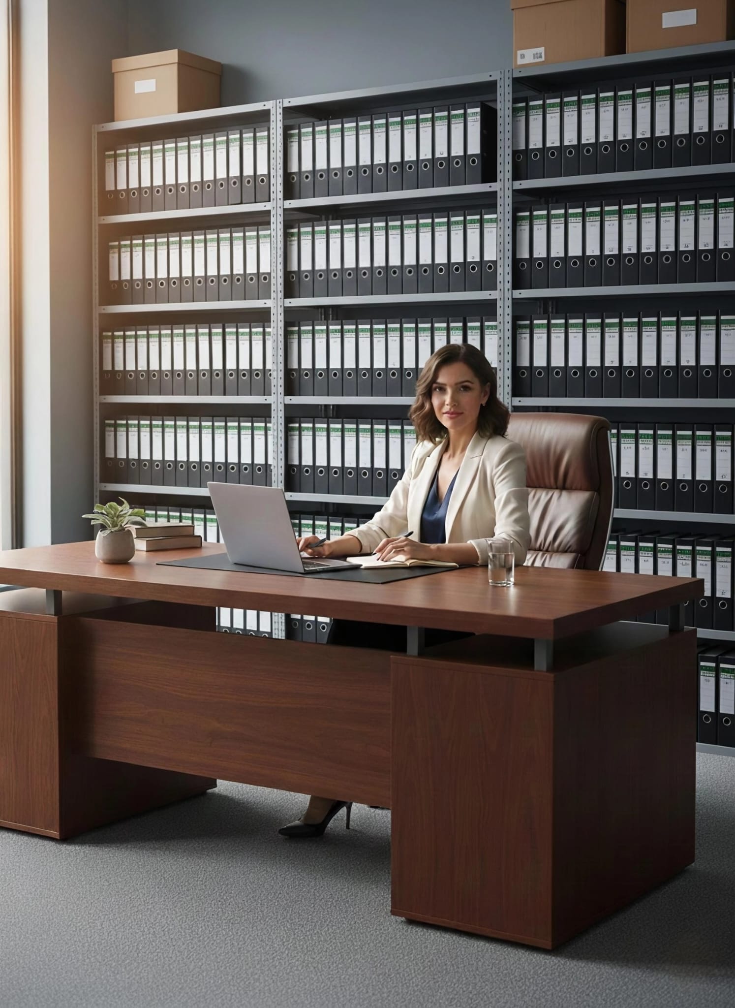 Casilleros metálicos integrados en un ambiente de oficina moderna